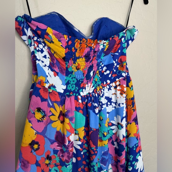 O’Neill Floral Print Strapless Knee Length Dress, size S - Picture 10 of 14